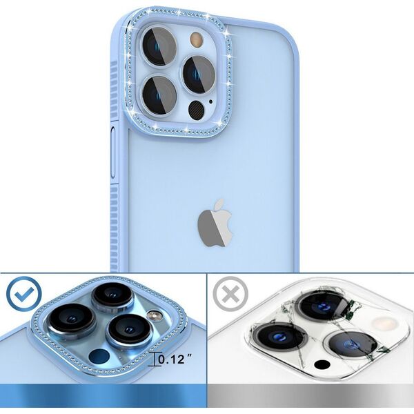 Kingxbar Kingxbar Sparkle Series etui iPhone 13 Pro z kryształami obudowa pokrowiec na tył plecki niebieski 12294837 6959003506139