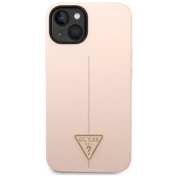 Guess Etui Guess GUHCP14SSLTGP Apple iPhone 14 różowy/pink hardcase Silicone Triangle 12311856 3666339065928