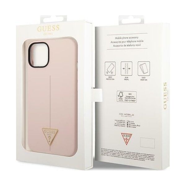 Guess Etui Guess GUHCP14SSLTGP Apple iPhone 14 różowy/pink hardcase Silicone Triangle 12311856 3666339065928
