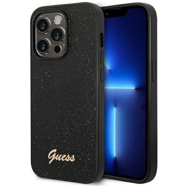 Guess Etui Guess GUHCP14LHGGSHK Apple iPhone 14 Pro czarny/black hard case Glitter Script 12311869 3666339065140