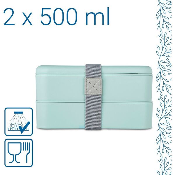 Xavax POJEMNIK NA ŻYWNOŚĆ BENTO, LUNCHBOX, POZIOMOWY, 500 ML, "TO GO" 12317618 4047443490544