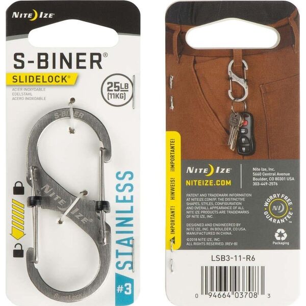NiteIze Karabinek Nite Ize S-Biner Slidelock #3 Stainless 12363117 94664037083