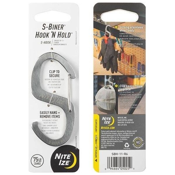 NiteIze Hak z karabinkiem Nite Ize S-Biner Hook 'N Hold 12363130 94664050259