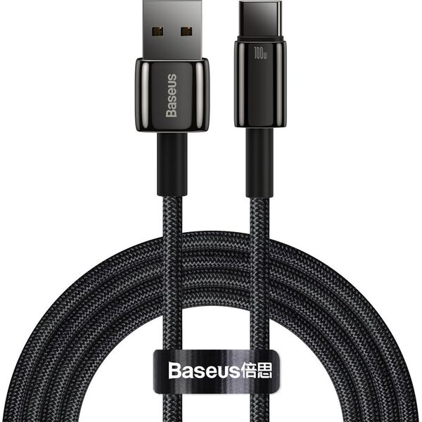 Kabel USB Baseus USB-A - USB-C 2 m Czarny (CAWJ000101) 12367100 6932172618094