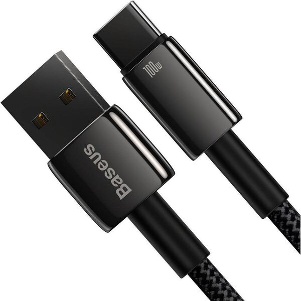 Kabel USB Baseus USB-A - USB-C 2 m Czarny (CAWJ000101) 12367100 6932172618094