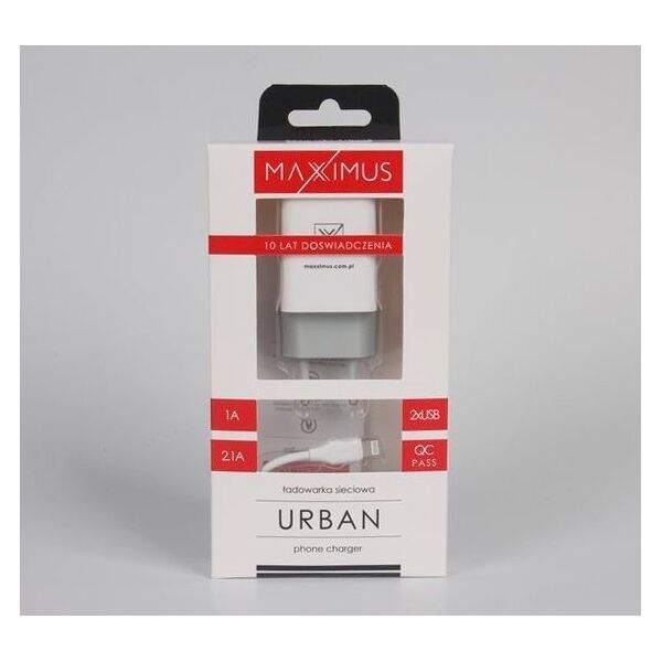 Ładowarka Maxximus Ład. sieć. Maxximus Urban 2.1A Lightning, 2xUSB 12419854 5901313560722