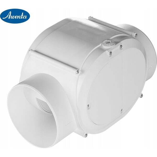 AWENTA Wentylator kanałowy VTR Awenta VTR100D fi100mm 42/70m3/h 12/22,5W 230V biały 12456697 5905033313651