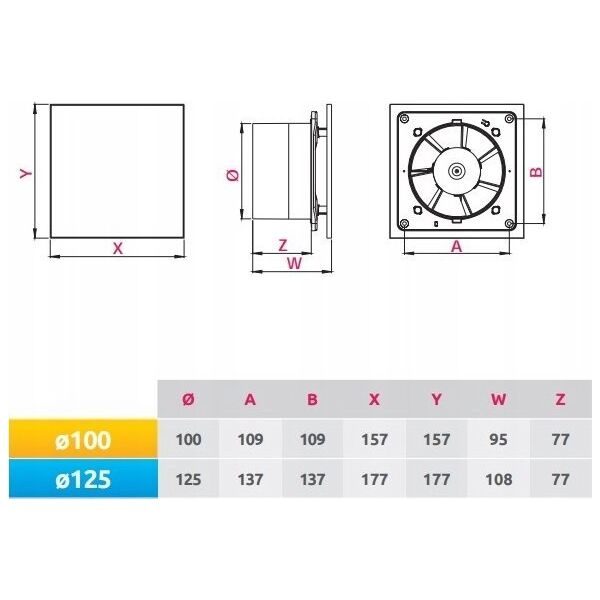 AWENTA Wentylator łazienkowy Trax fi100 89m3/h 13W 230V biały Awenta WTB100 12456708 5905033307889