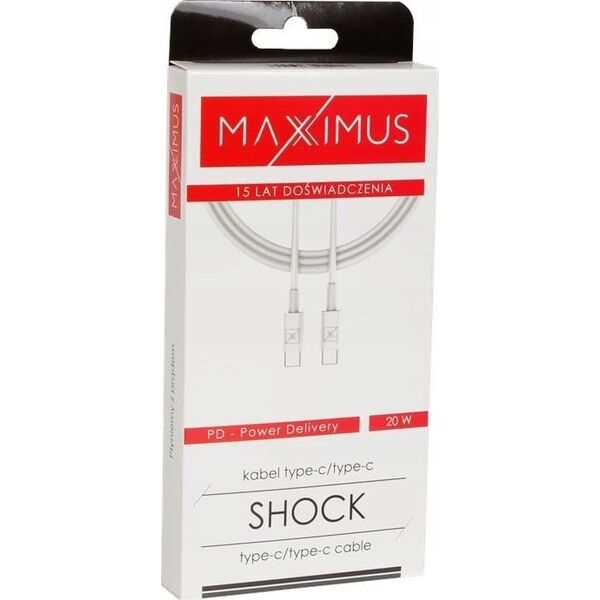 Kabel USB Maxximus USB-C - USB-C 1 m Biały 12467554 5901313414018