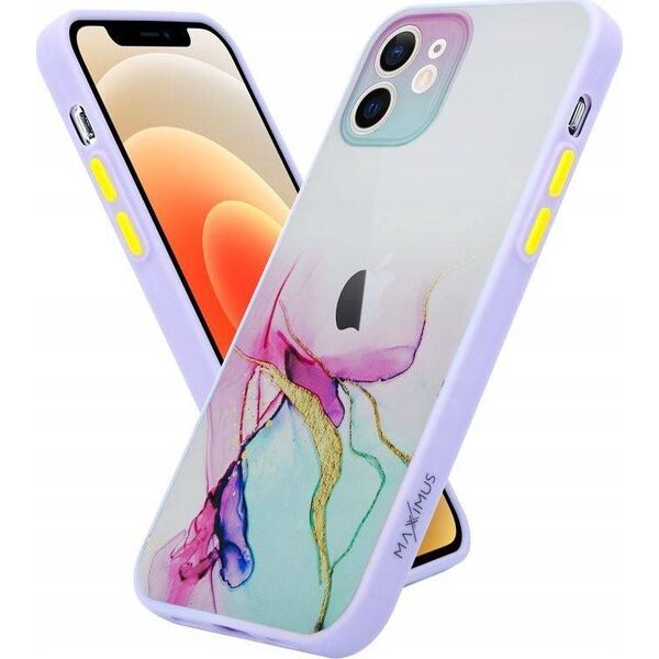 Maxximus MX AQUARELLE IPHONE 12 PRO MIĘTOWO-RÓŻOWY / MINT-PINK 12467572 5901313072522