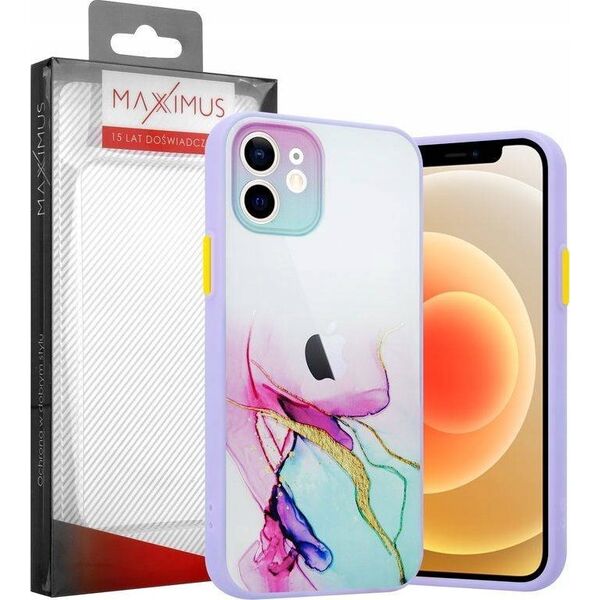 Maxximus MX AQUARELLE IPHONE 12 PRO MIĘTOWO-RÓŻOWY / MINT-PINK 12467572 5901313072522