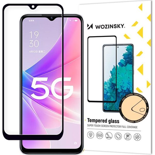 Wozinsky Wozinsky Full Glue szkło hartowane Oppo A77 4G / A57 4G / A57s / A57e na cały ekran z ramką czarny (case friendly) 12478574 5907769309427