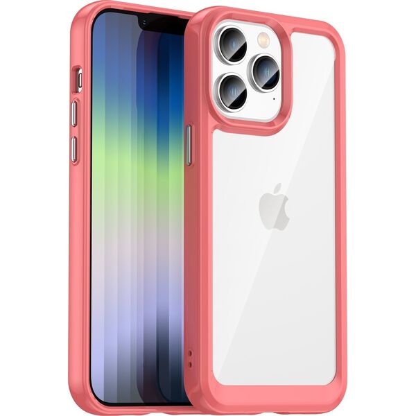 Hurtel Outer Space Case etui iPhone 14 Pro sztywny pokrowiec z żelową ramką czerwony 12479126 5907769311192