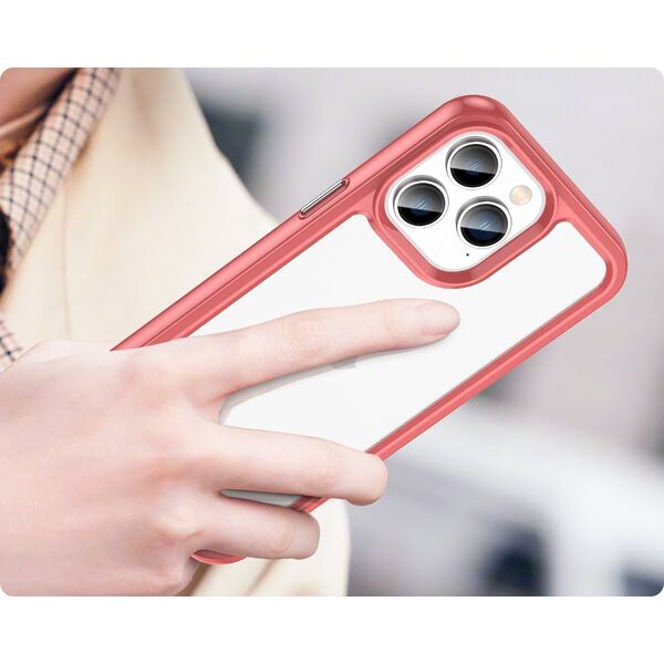 Hurtel Outer Space Case etui iPhone 14 Pro sztywny pokrowiec z żelową ramką czerwony 12479126 5907769311192