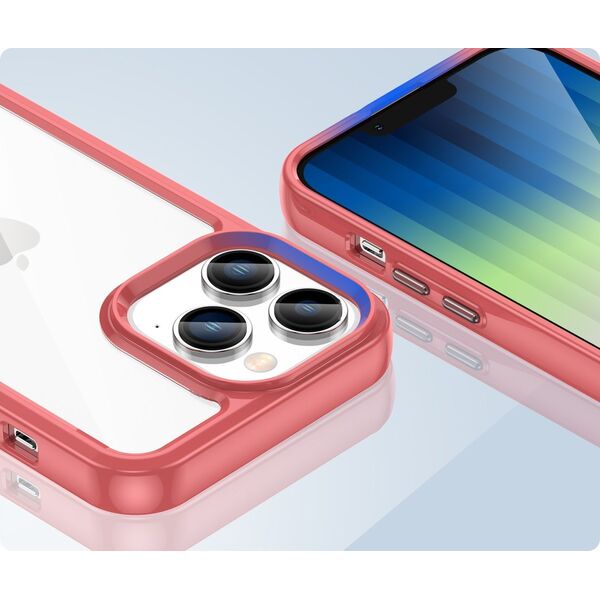 Hurtel Outer Space Case etui iPhone 14 Pro sztywny pokrowiec z żelową ramką czerwony 12479126 5907769311192