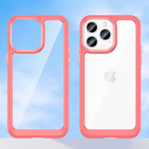 Hurtel Outer Space Case etui iPhone 14 Pro sztywny pokrowiec z żelową ramką czerwony 12479126 5907769311192