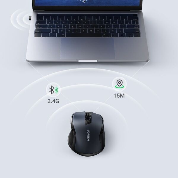 Mysz Ugreen Ugreen optyczna mysz bezprzewodowa USB 2.4GHz 4000 DPI czarny (MU006) 12479473 6941876227099