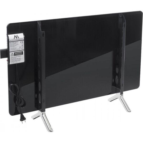 Termowentylator Maclean Panel grzewczy szklany Maclean, podczerwień 600W, timer, pilot, termostat, WiFi Tuya, kolor czarny, 55x100cm, MCE536 12479721 5902211128281