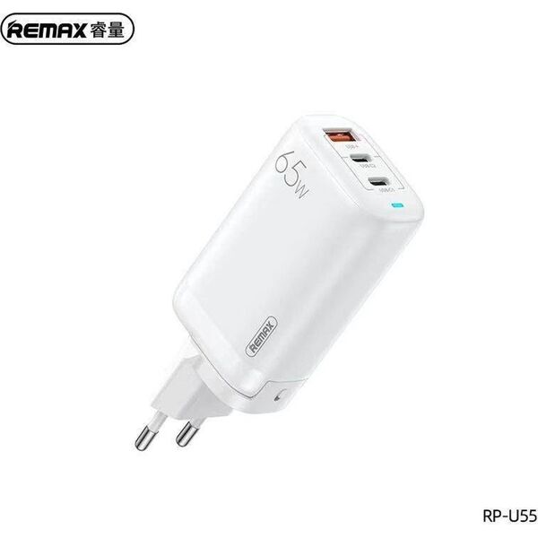 Ładowarka Remax ŁAD SIEC REMAX LIGIL GAN WHITE RP-U55 65W PD QC 2xUSB-C + 1xUSB 12480529 6954851256557