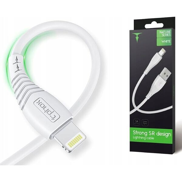 Kabel USB T-Phox USB-A - Lightning 1.2 m Czarny 12480533 6972165641173