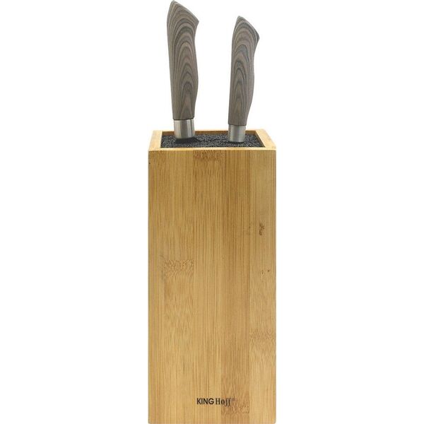 KingHoff Blok na noże, bambus 10,5x10,5x23cm (KH-1559) 12480831 5908287215597