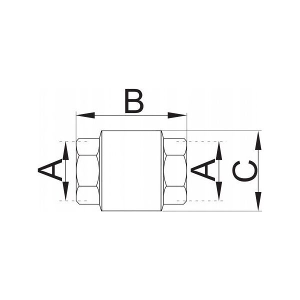 AQUER Zawór zwrotny Aquer ZZ1/2 GM TK 1/2" z mosiężnym grzybkiem 12510087 5902560903782