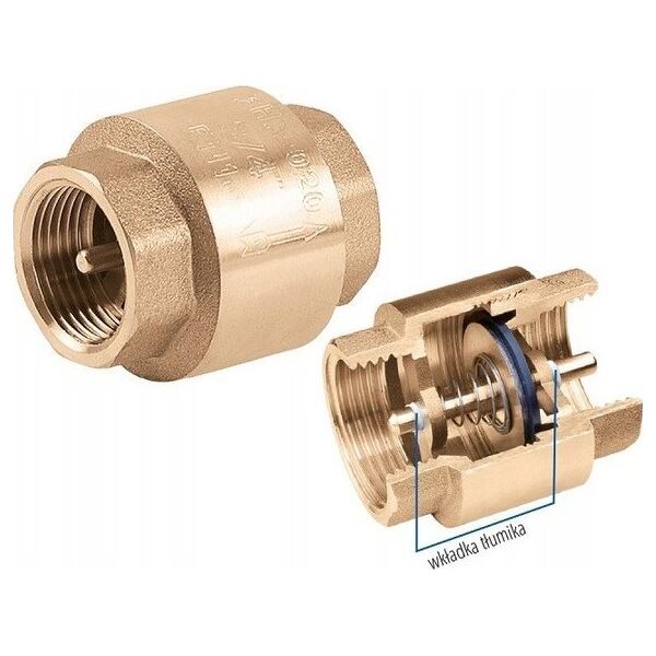 AQUER Zawór zwrotny Aquer ZZ1/2 GM TK 1/2" z mosiężnym grzybkiem 12510087 5902560903782