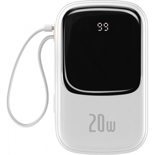 Powerbank Baseus Qpow Digital Display Lightning 20000mAh Biały 12511459 6932172620660