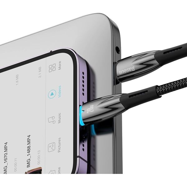 Kabel USB Baseus USB-C - Lightning 2 m Czarny (CADH000101) 12517931 6932172617875