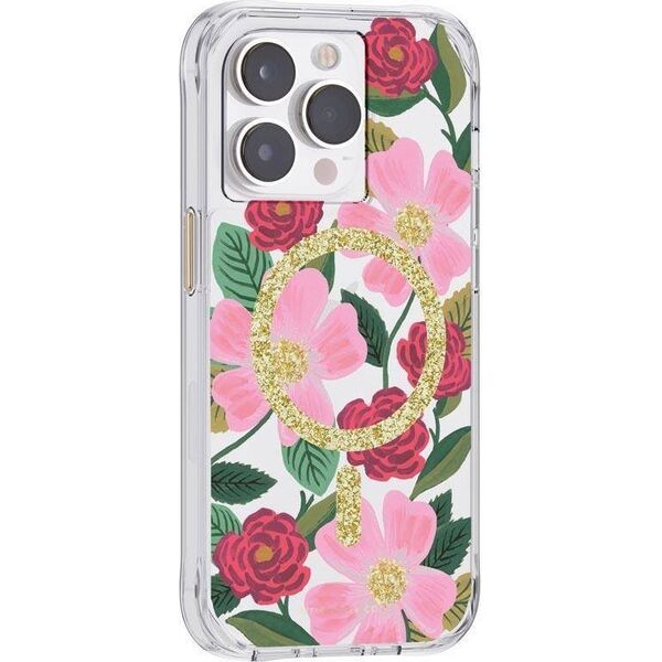 Rifle Paper Clear MagSafe - Etui iPhone 14 Pro zdobione złotem (Rose Garden) 12518630 840171719673