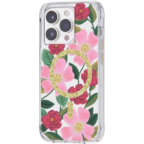 Rifle Paper Clear MagSafe - Etui iPhone 14 Pro zdobione złotem (Rose Garden) 12518630 840171719673