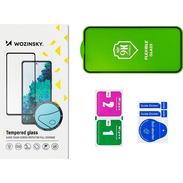 Wozinsky Wozinsky Full Cover Flexi Nano Glass szkło hartowane iPhone 14 Pro Max elastyczne z czarną ramką 12521413 5907769309786