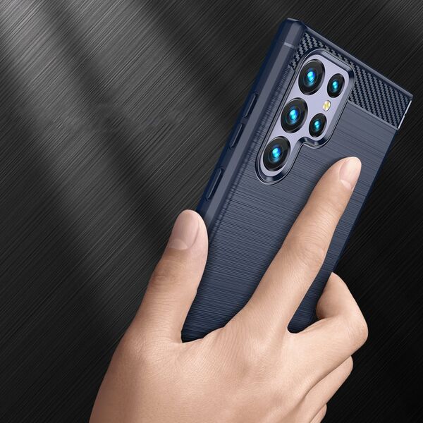 Hurtel Carbon Case etui Samsung Galaxy S23 Ultra elastyczny silikonowy karbonowy pokrowiec niebieskie 12521578 9145576268520