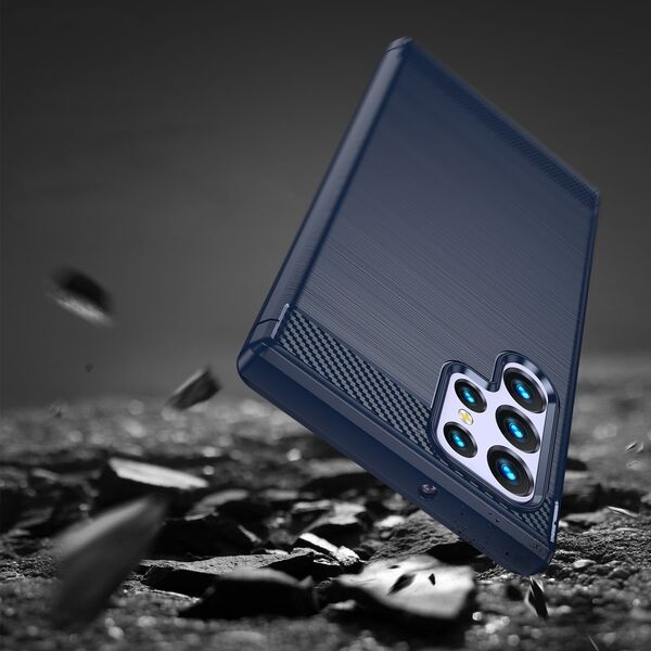 Hurtel Carbon Case etui Samsung Galaxy S23 Ultra elastyczny silikonowy karbonowy pokrowiec niebieskie 12521578 9145576268520