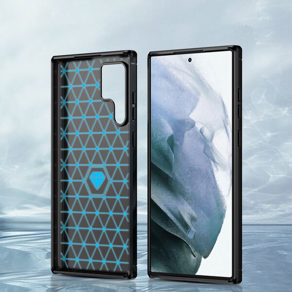 Hurtel Carbon Case etui Samsung Galaxy S23 Ultra elastyczny silikonowy karbonowy pokrowiec czarne 12521581 9145576268537