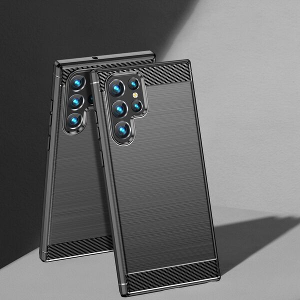 Hurtel Carbon Case etui Samsung Galaxy S23 Ultra elastyczny silikonowy karbonowy pokrowiec czarne 12521581 9145576268537