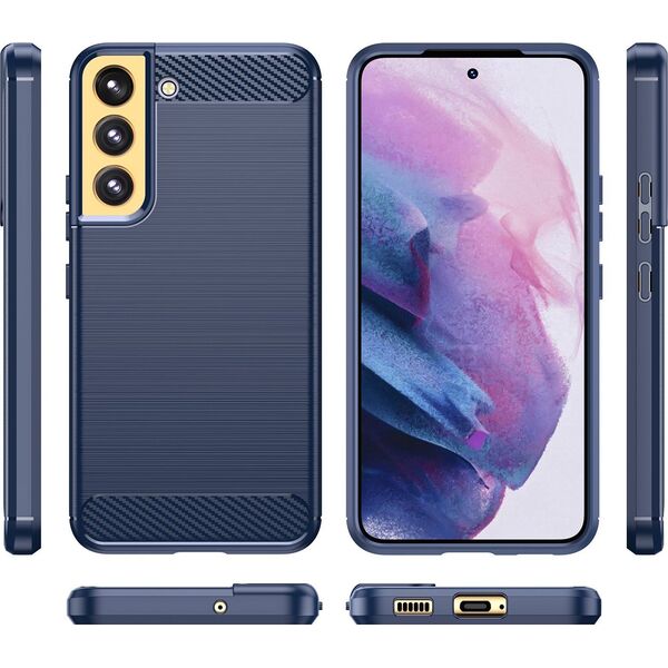 Hurtel Carbon Case etui Samsung Galaxy S23 elastyczny silikonowy karbonowy pokrowiec niebieskie 12521583 9145576268568