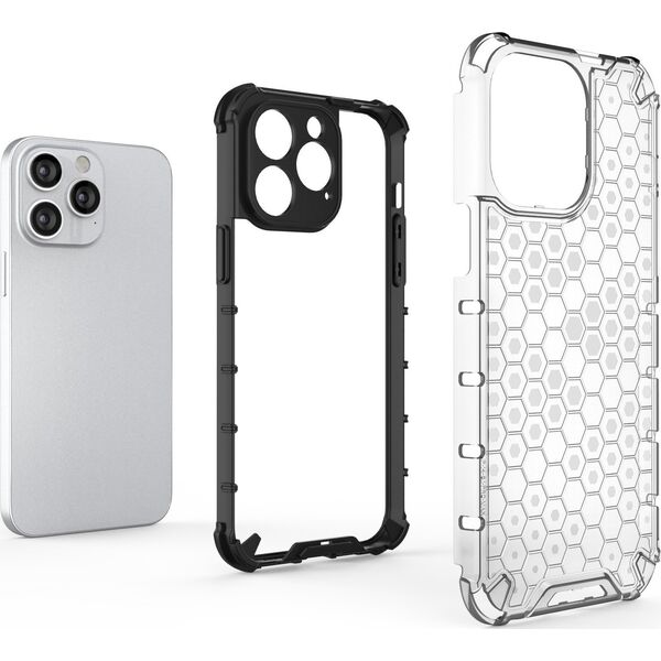 Hurtel Honeycomb etui iPhone 14 Pro Max pancerny hybrydowy pokrowiec czarne 12522953 9145576266175