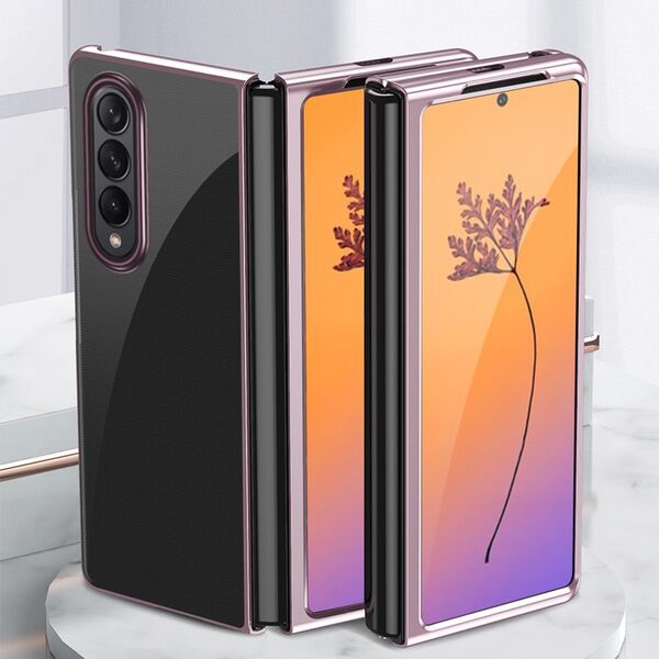 Hurtel Plating Case etui Samsung Galaxy Z Fold 4 pokrowiec z metaliczną ramką różowe 12523020 9145576266946