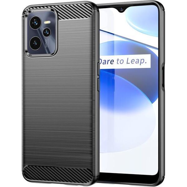 Hurtel Carbon Case etui Realme C35 elastyczny silikonowy karbonowy pokrowiec czarne 12523105 9145576267639