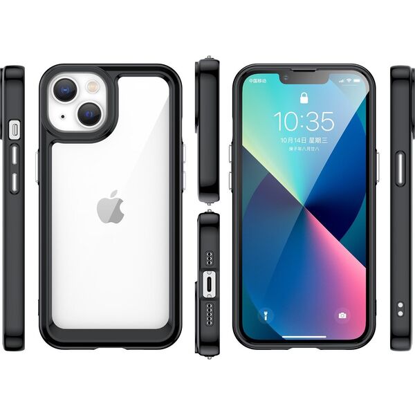 Hurtel Outer Space Case etui iPhone 14 Plus sztywny pokrowiec z żelową ramką czarny 12523461 9145576267059