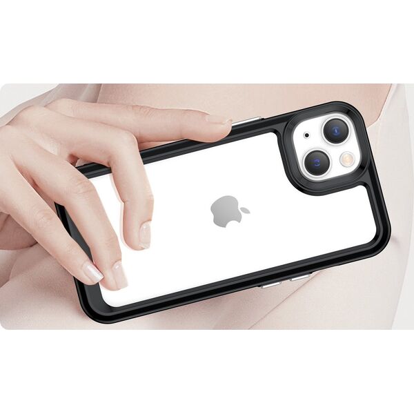 Hurtel Outer Space Case etui iPhone 14 Plus sztywny pokrowiec z żelową ramką czarny 12523461 9145576267059