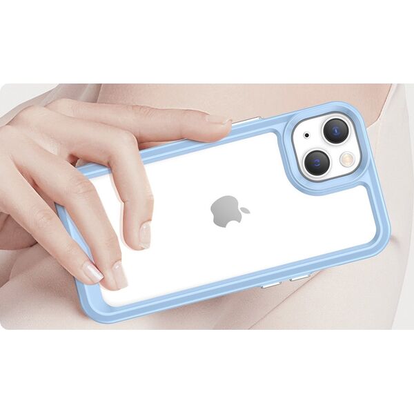 Hurtel Outer Space Case etui iPhone 14 Plus sztywny pokrowiec z żelową ramką niebieski 12523463 5907769311239