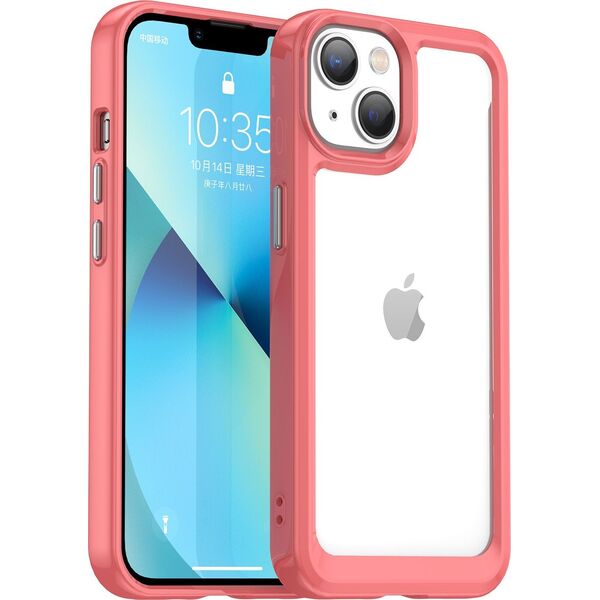 Hurtel Outer Space Case etui iPhone 14 Plus sztywny pokrowiec z żelową ramką czerwony 12523465 9145576267073