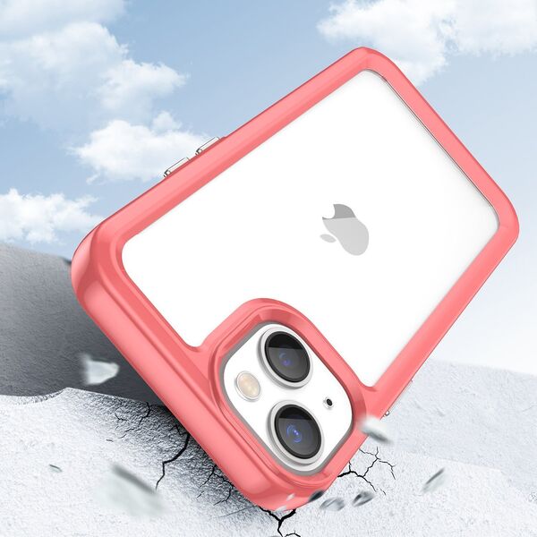 Hurtel Outer Space Case etui iPhone 14 Plus sztywny pokrowiec z żelową ramką czerwony 12523465 9145576267073