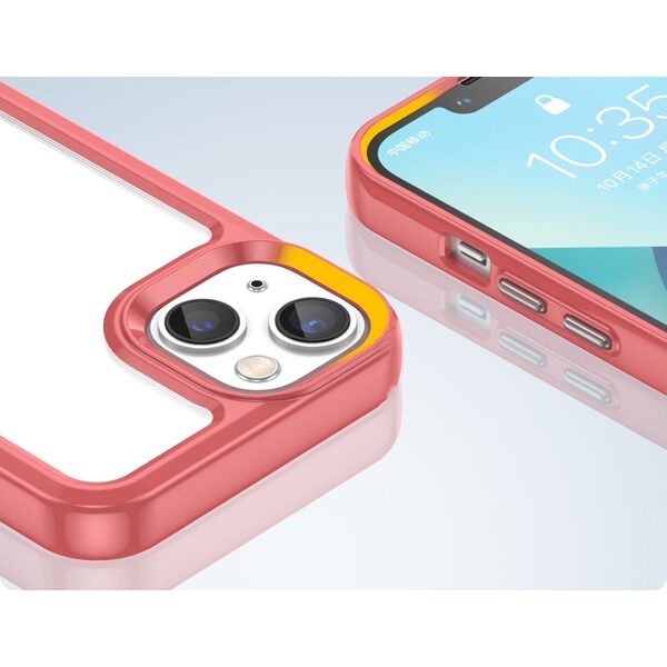 Hurtel Outer Space Case etui iPhone 14 Plus sztywny pokrowiec z żelową ramką czerwony 12523465 9145576267073