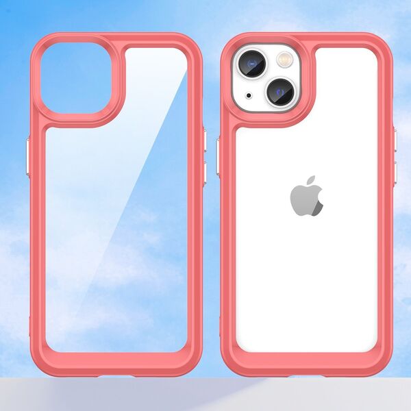 Hurtel Outer Space Case etui iPhone 14 Plus sztywny pokrowiec z żelową ramką czerwony 12523465 9145576267073