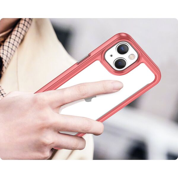 Hurtel Outer Space Case etui iPhone 14 sztywny pokrowiec z żelową ramką czerwony 12523480 5907769311253
