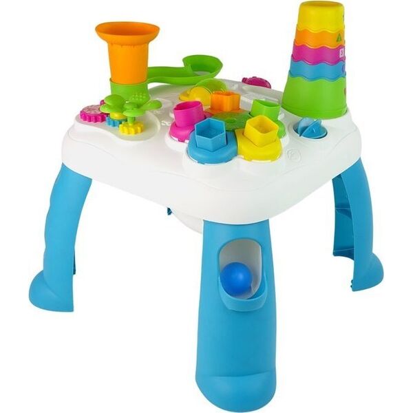 LeanToys Interaktywny Stolik Edukacyjny Sorter Zjeżdżalnia Piłeczek Niebieski 12523510 5904665999738
