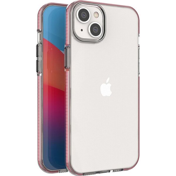 Hurtel Spring Case etui iPhone 14 Plus silikonowy pokrowiec z ramką jasnoróżowe 12523693 9145576265352